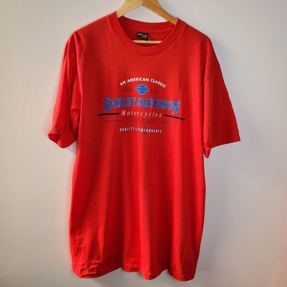 Vintage Other - Harley Davidson Vintage Single Stitch Red  Tshirt Reno Nevada Great condition